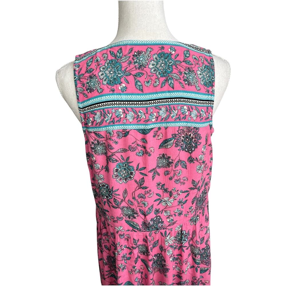 J. Jill pink floral maxi dress cottagecore boho sleeveless western lightweight - Picture 7 of 9